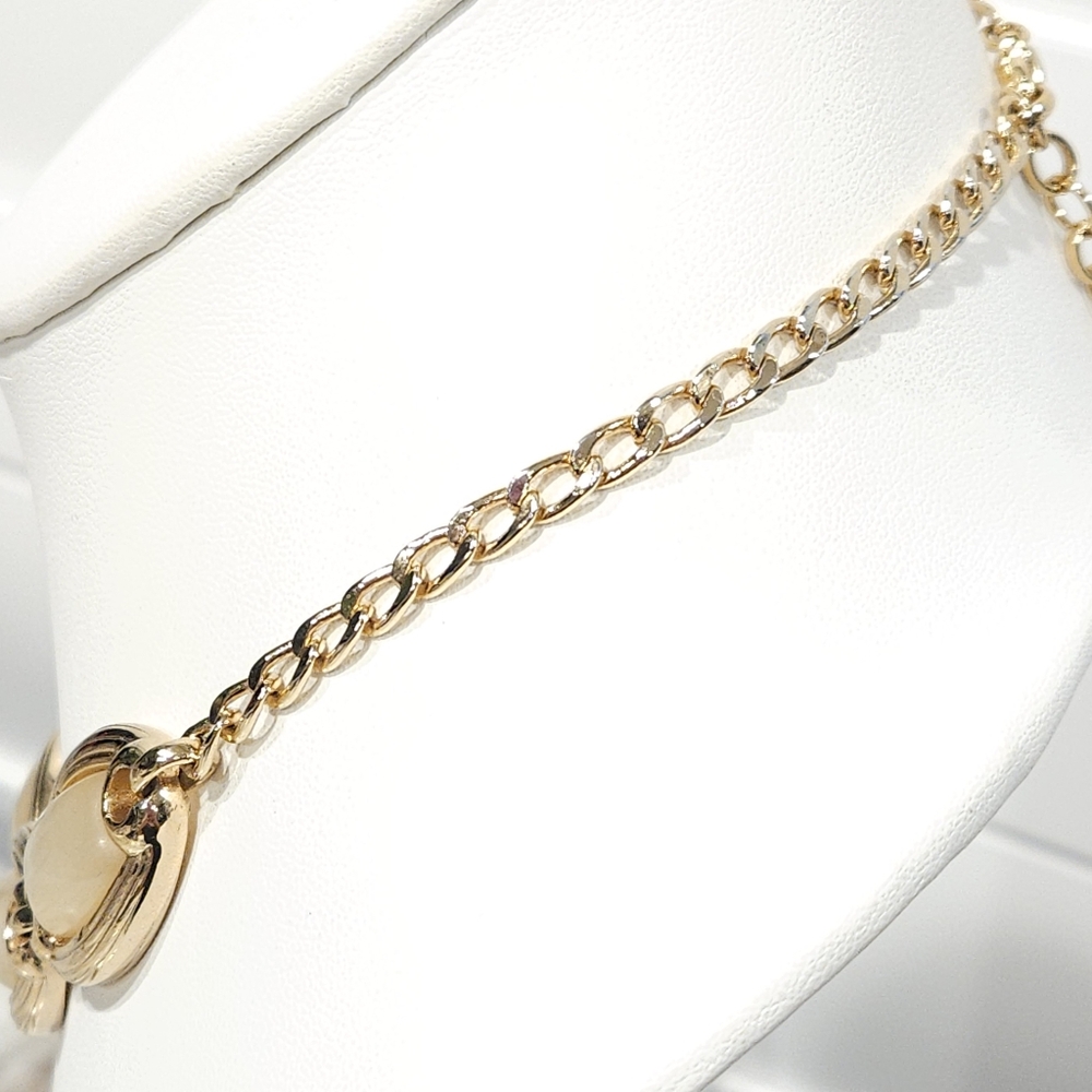 Christian Dior Vintage Ivory Lucite Gold-tone Link Chain Necklace 1970s 1980s - Picture 11 of 16